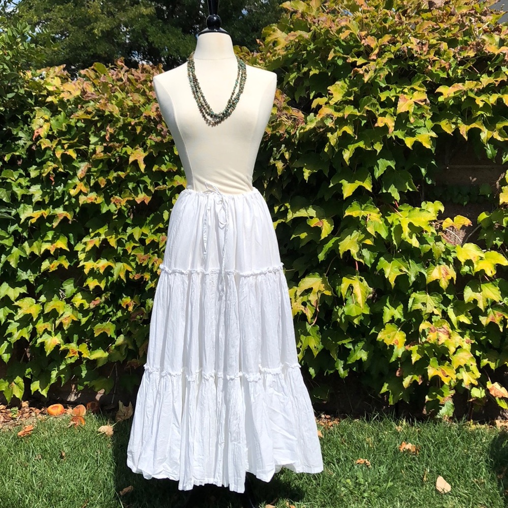 White Full Broom Skirt